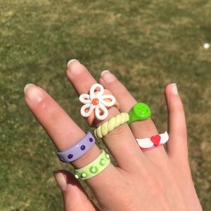 custom y2k chunky clay statement rings !!